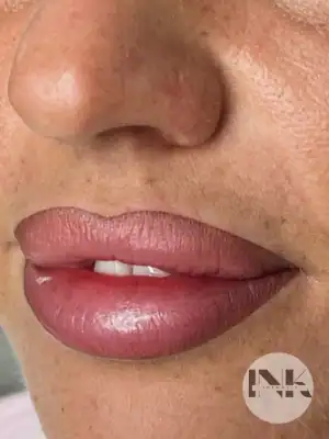 Lip liner tattoo Lakeland FL before and after border definition Jourdain Ink